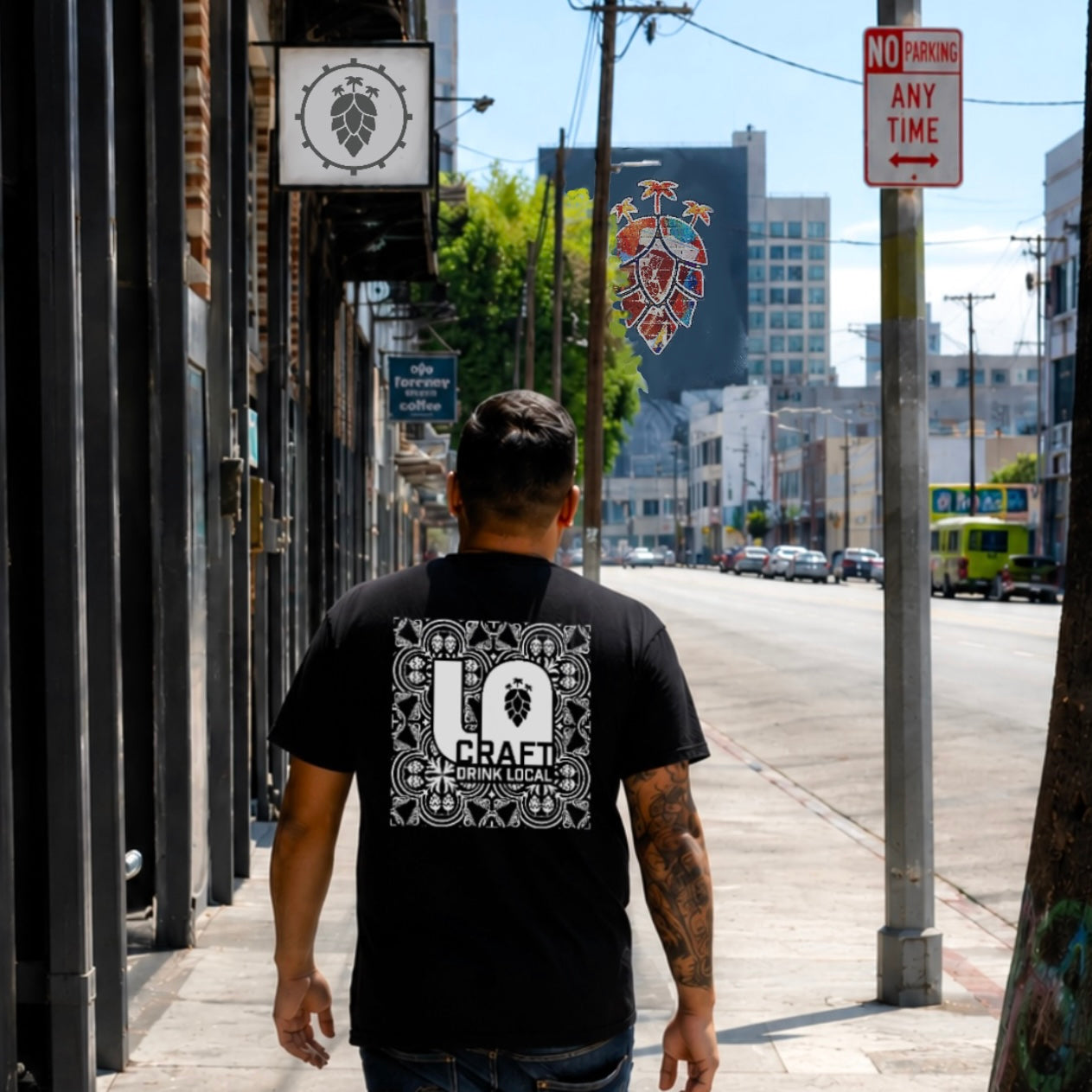 LA Craft Hop Deco - Crisp Classic T - Black/Navy