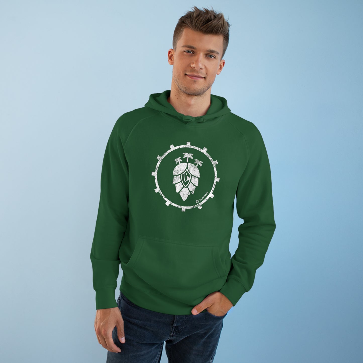 Modern LA Logo - LA Hoodie - Forest Green